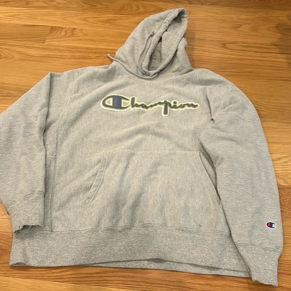 Champion grey reverse weave hoodie